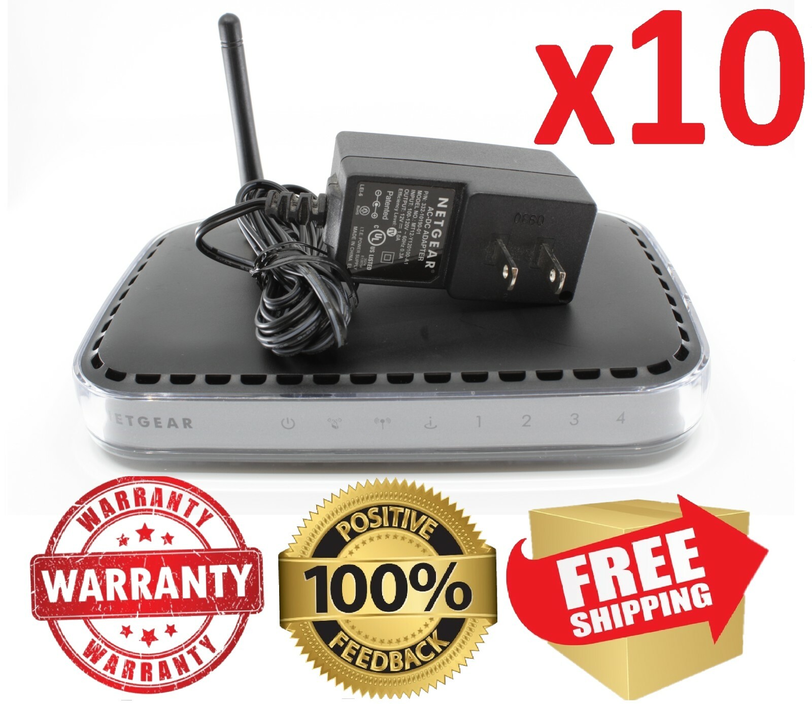 Lot x10 Netgear N150 WNR1000 v2 Wireless-N Router w/ 12v Adapter