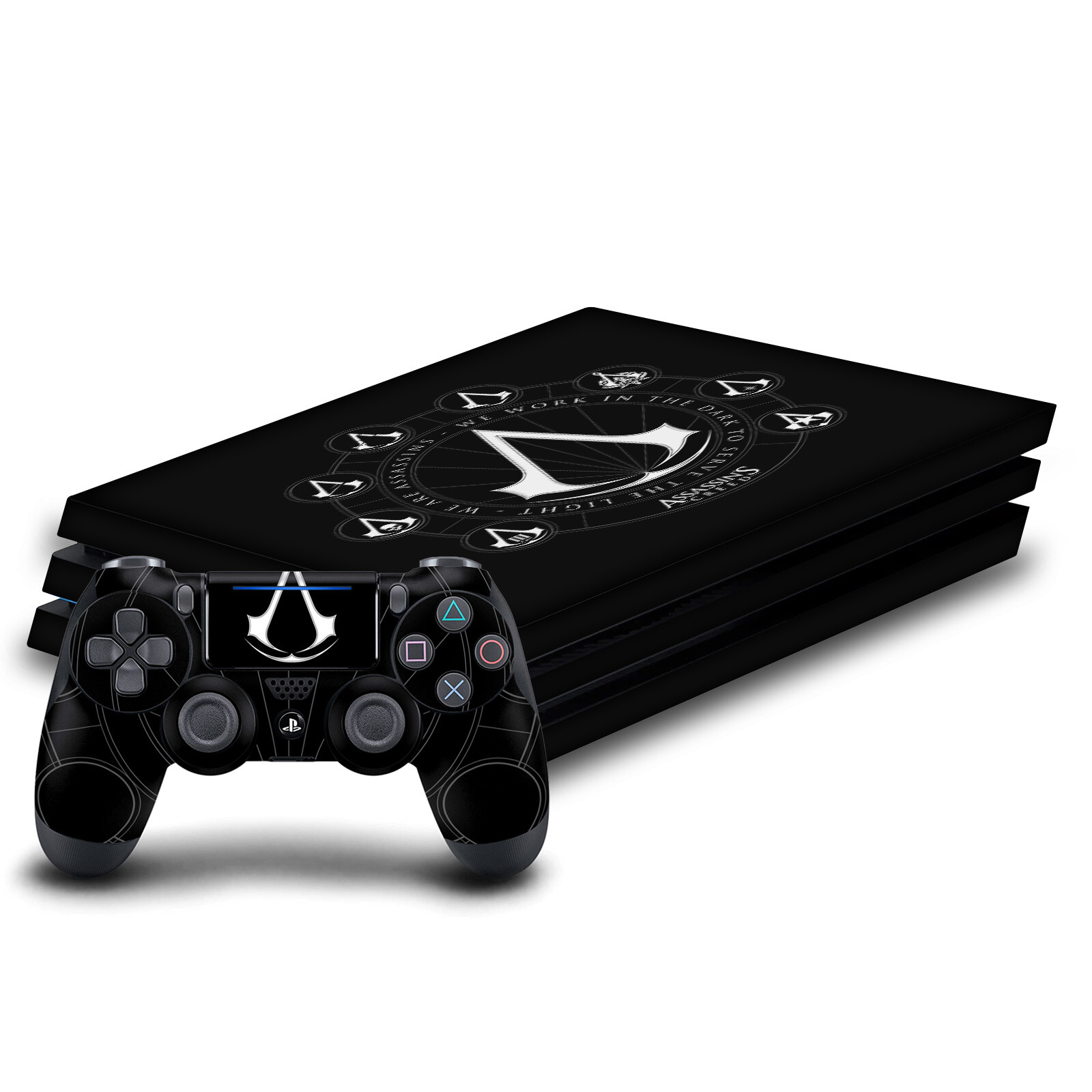 OFFICIAL ASSASSIN'S CREED LEGACY LOGO VINYL SKIN DECAL FOR SONY PS4 PRO BUNDLE
