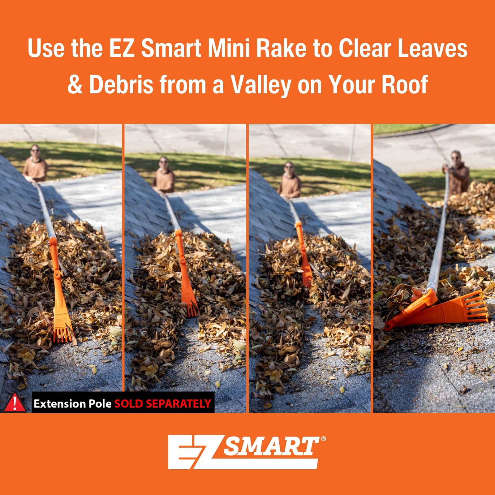 Mini Gutter Rake Head for Leaves & Debris Removal – Fits Standard Acme Thread