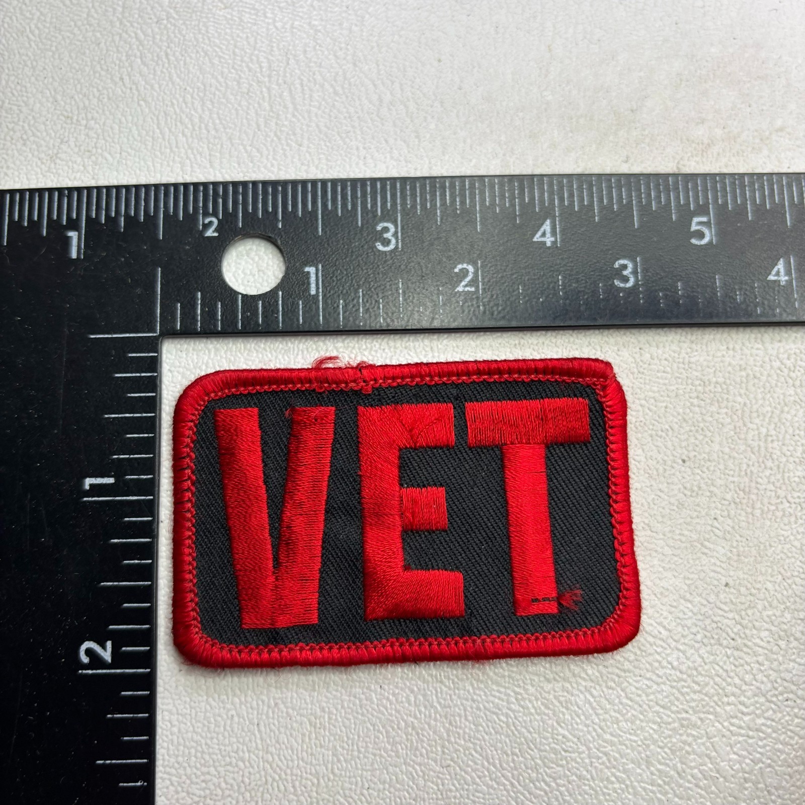 Veteran Red On Black VET Patch (Military) 60XV