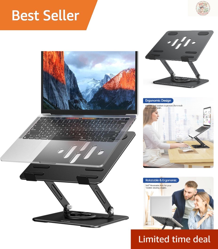 Sturdy Laptop Holder with Ventilation – Adjustable and Rotatable for Perfect Fit