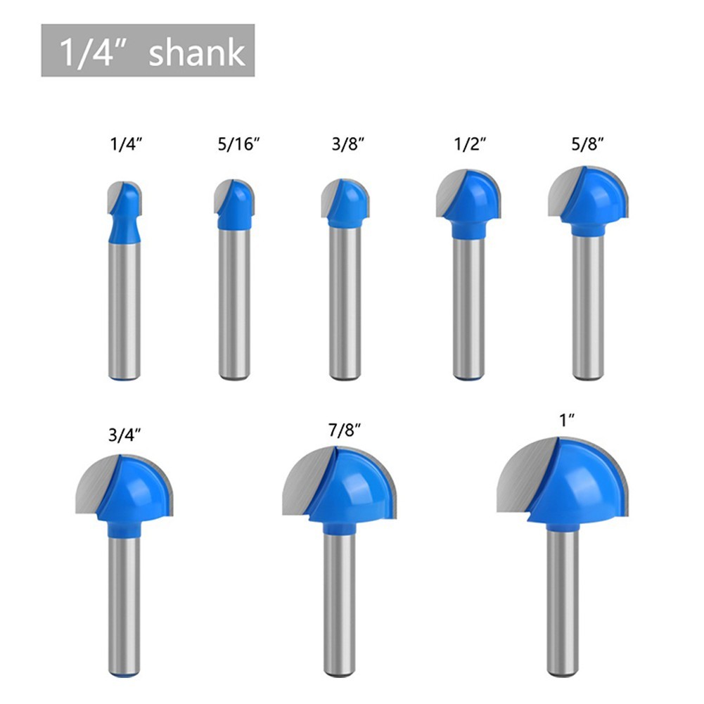Round-Bottom Router Bits 6.35mm Shank Core Box Milling Cutter Woodworking