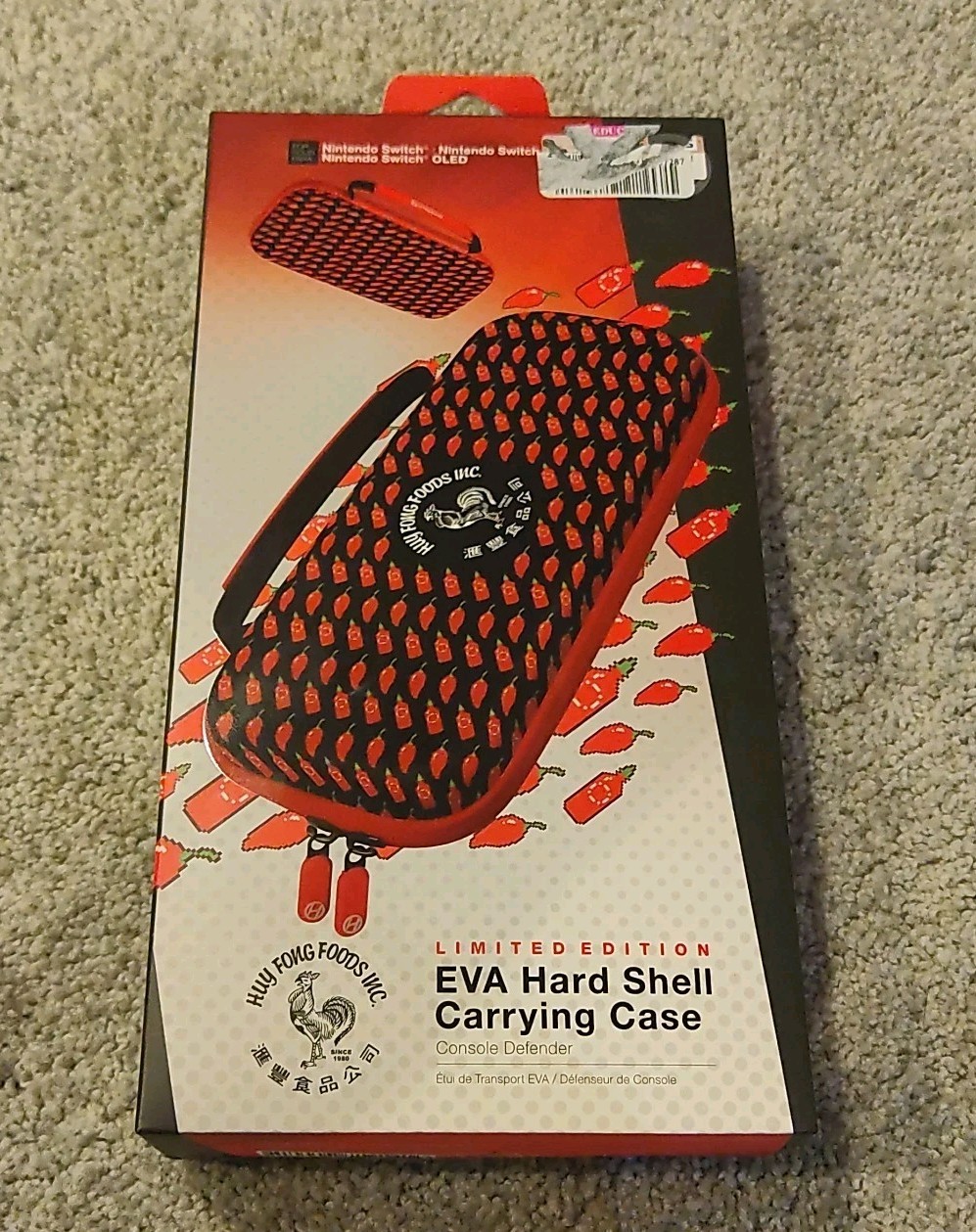 NEW Nintendo Switch Sriracha Retro Pepper EVA Hard Shell Carrying Case