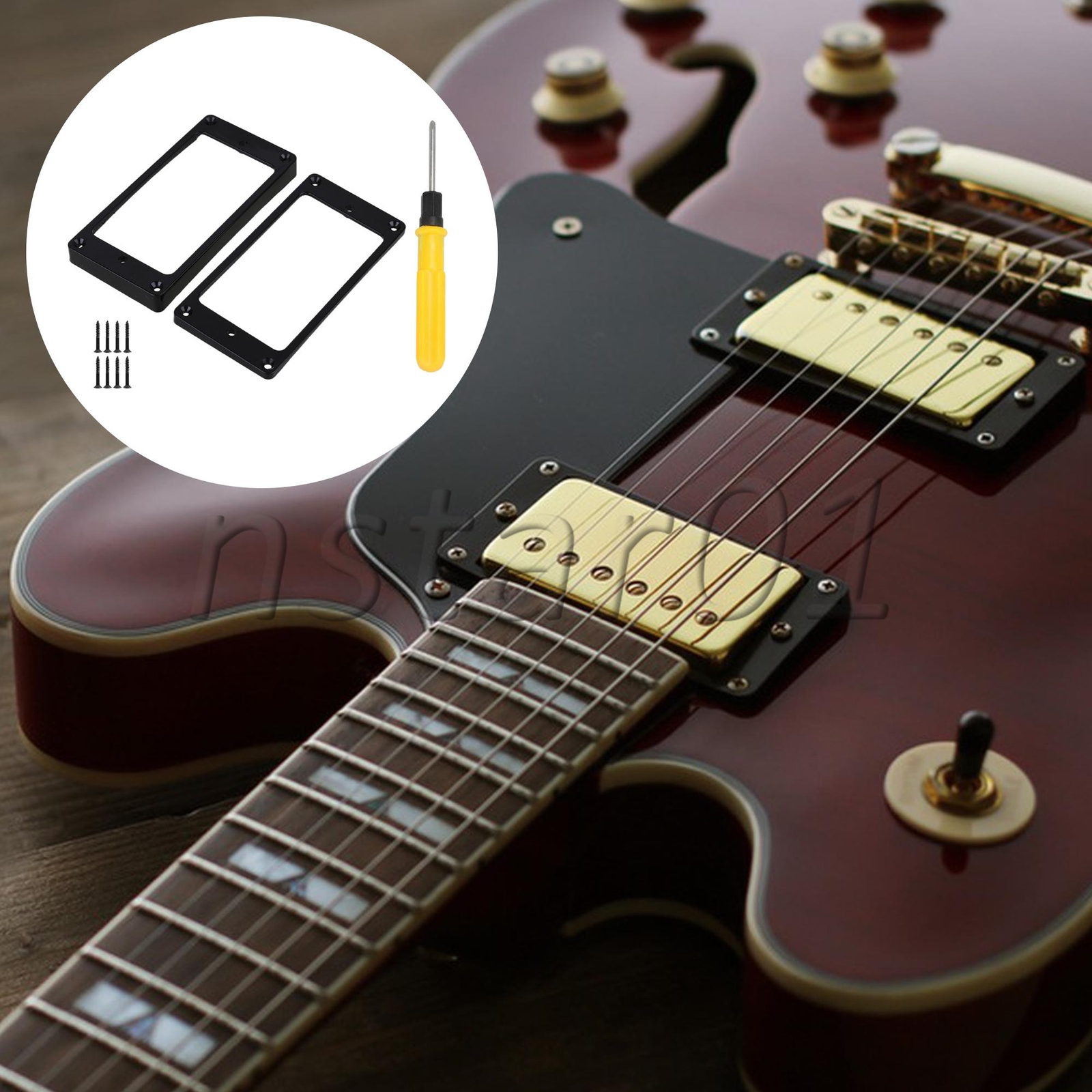 Arc-shaped Electric Guitar Pickup Frame Cover Plate Mounting Rings Pack of 2