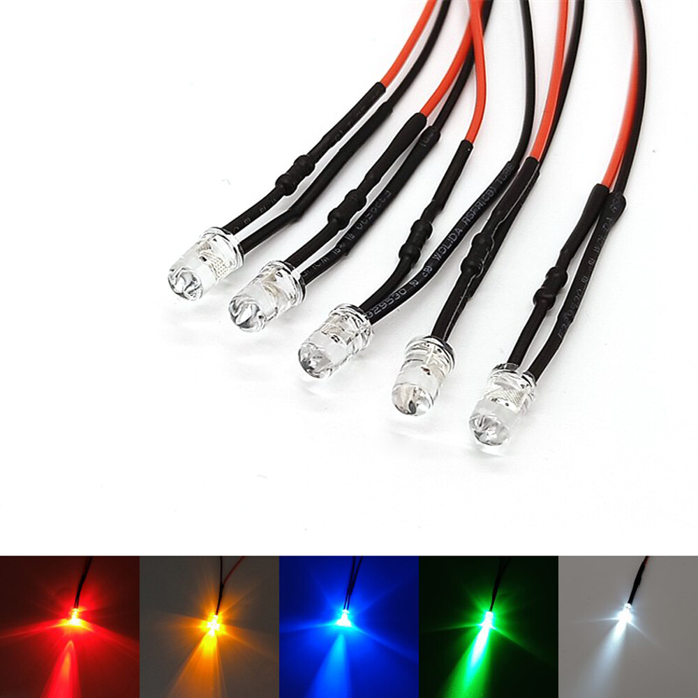 5mm Prewired Flashing Blinking LED Bulb Bright 3~48V Red Yellow Blue Green White