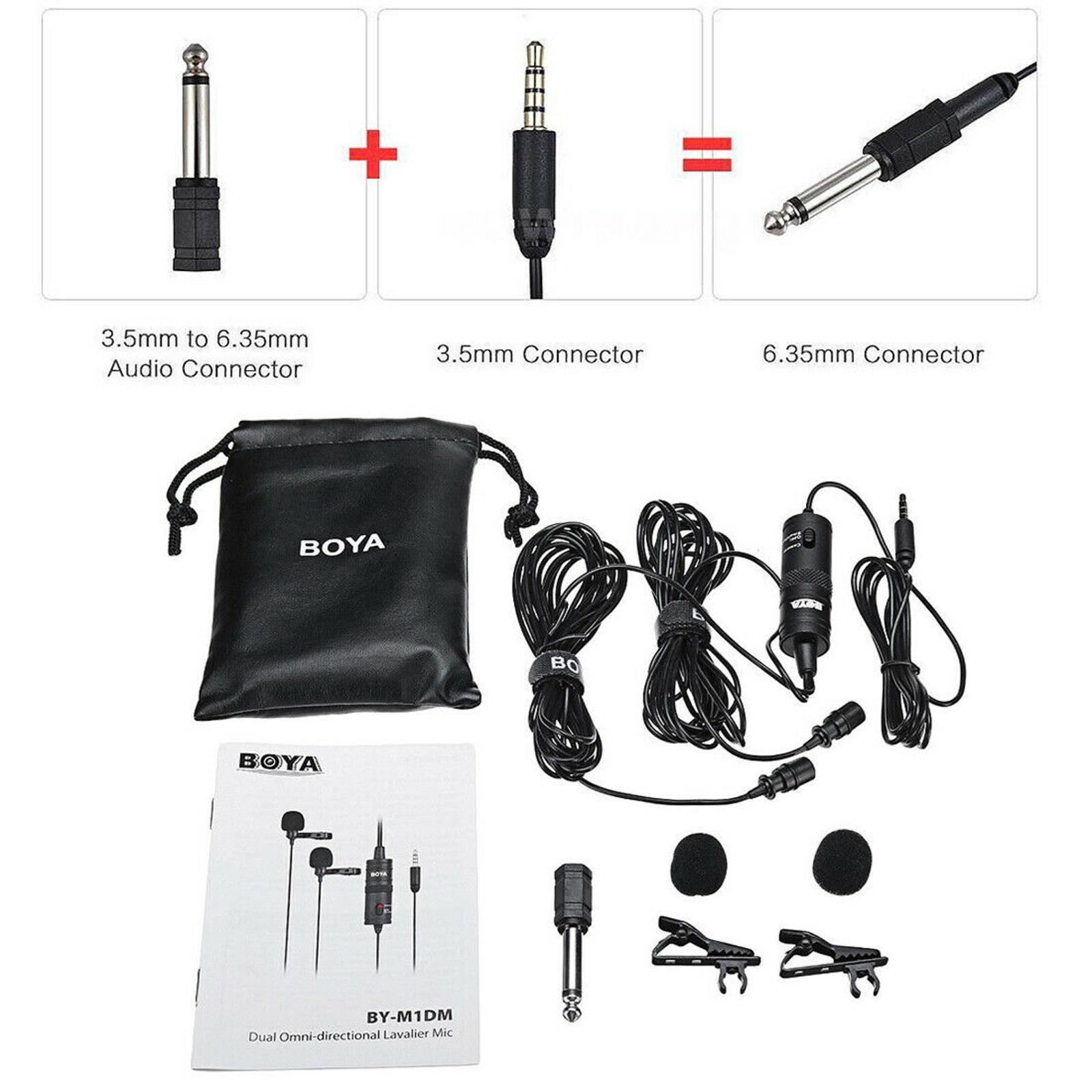 BY-M1DM Dual Omni-directional Lavalier Microphone For Android Smartphone A