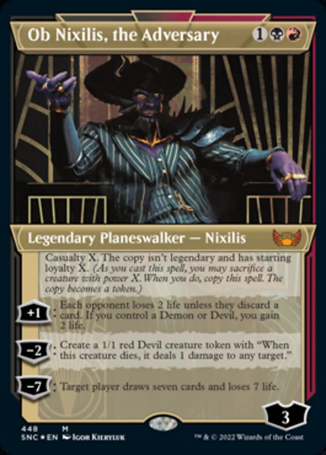 Ob Nixilis, the Adversary (Showcase Art Deco Foil Etched) [Streets of New Capenn