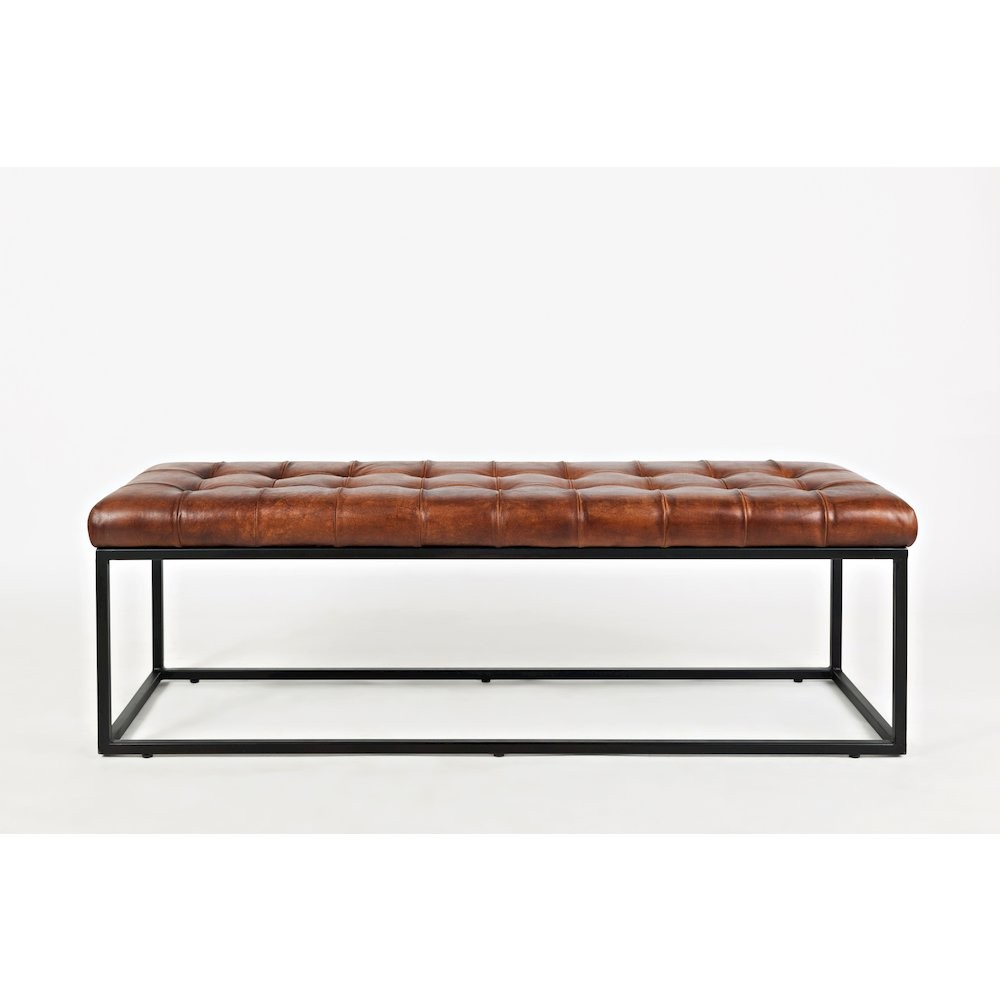 Global Archive 55" Genuine Distressed Leather Ottoman Bench