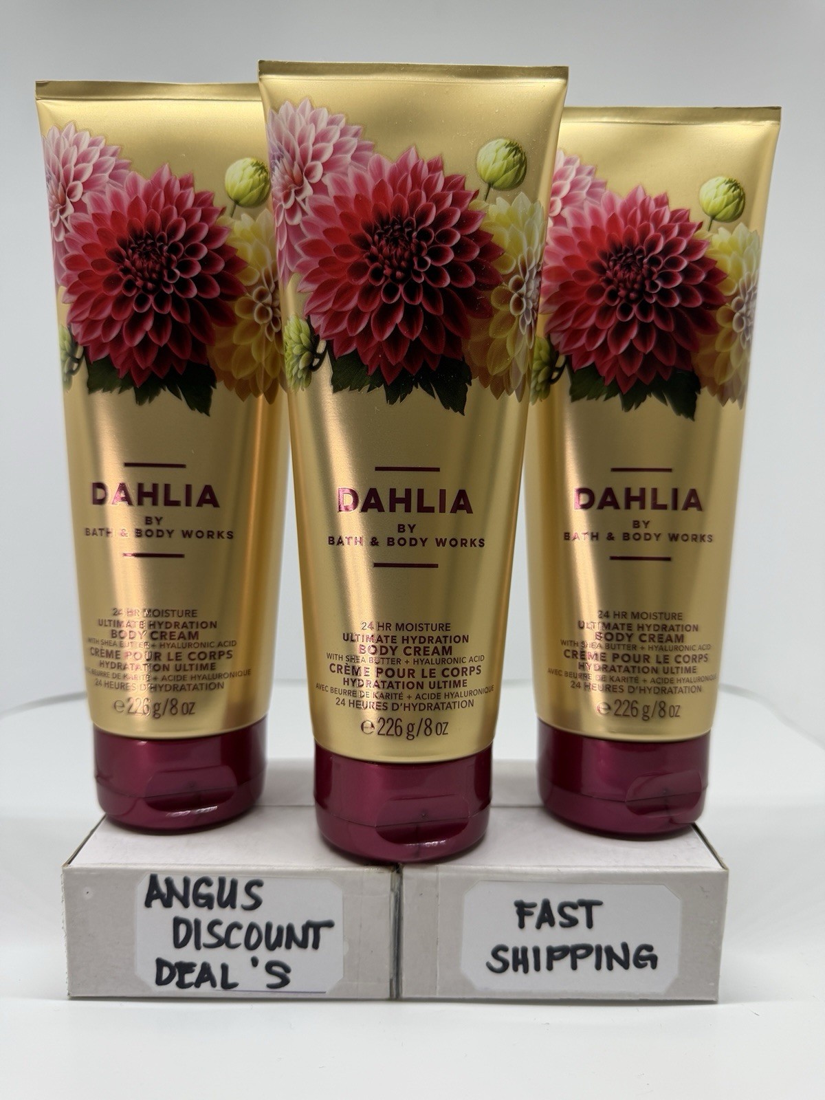Bath & Body Works Dahlia “3 Pack” Ultimate Hydration Body Cream - 8 oz -NEW