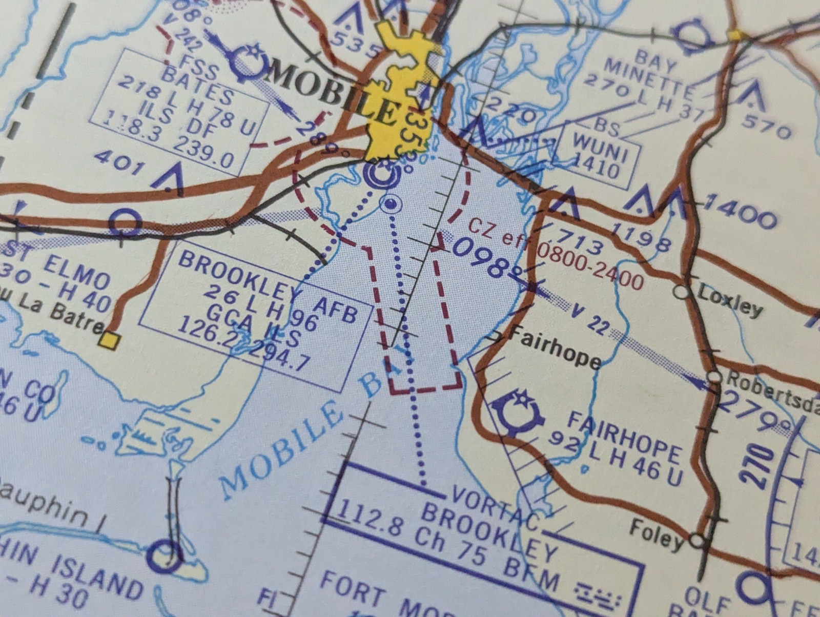 World Aeronautical Chart map Mobile Bay (467) May 20, 1968