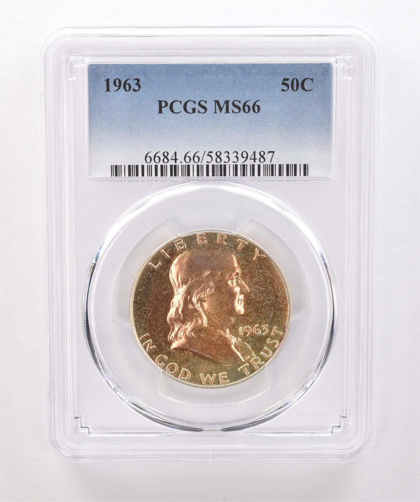 1963 Franklin Half Dollar MS66 PCGS Beautiful Tone *1918