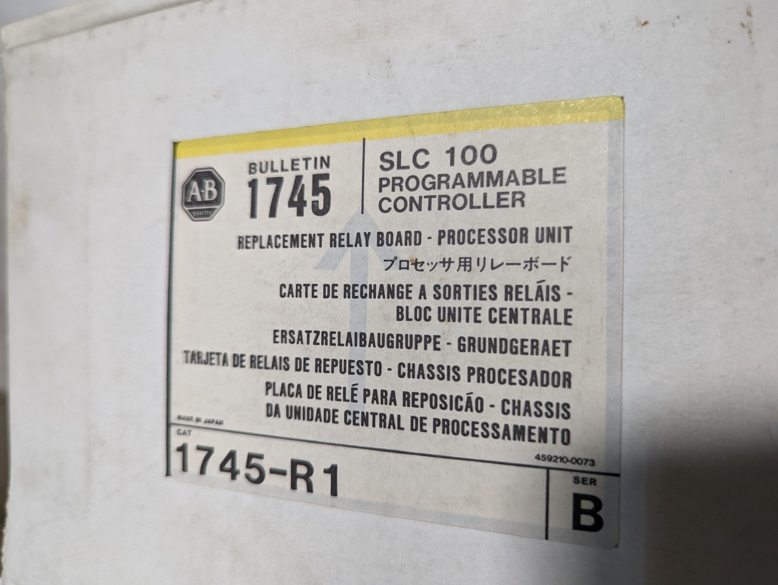 Allen-Bradley 1745-R1 replacement relay board - processor unit, SLC100 programma