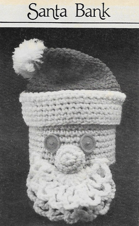 vintage, Santa Bank crochet PATTERN INSTRUCTIONS