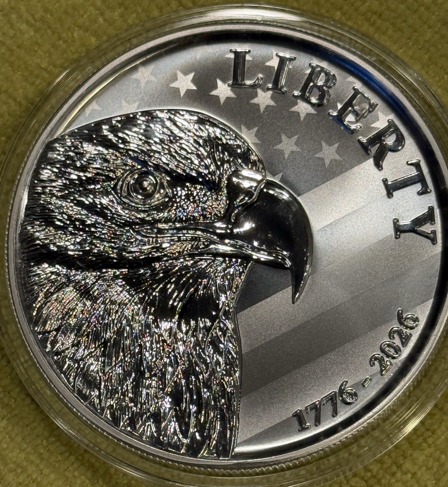 America 250th Anniversary 10 Oz Silver Round .999 Liberty Eagle Sunshine Mint