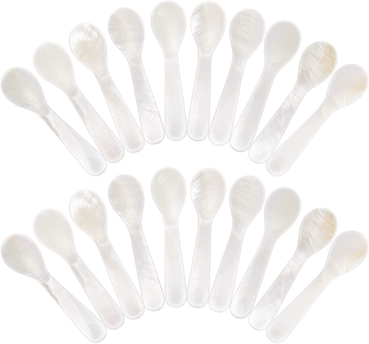 20 Pieces Set of Caviar Spoons Mother of Pearl Spoons with Handcraft