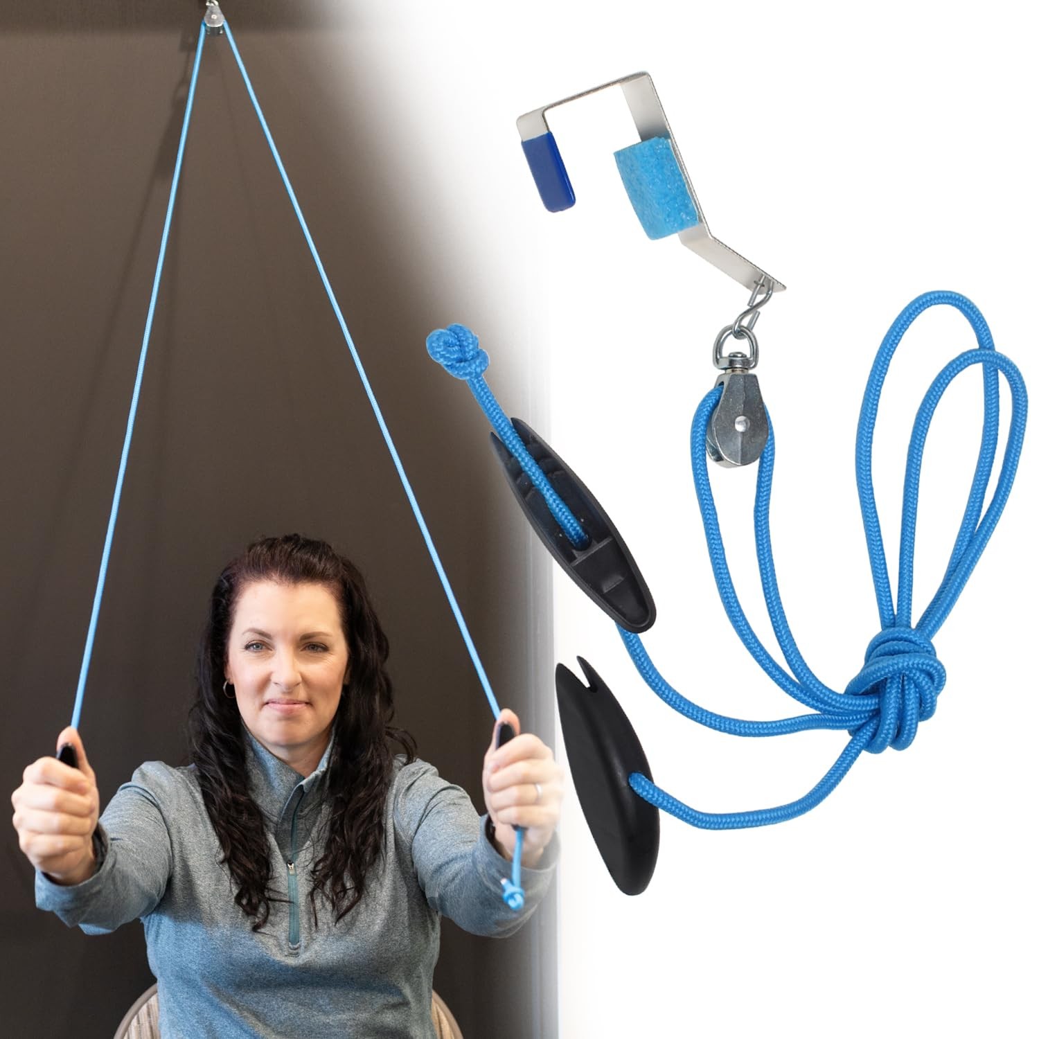 Shoulder Pulley Over Door Physical Therapy Pain Relief Durable Metal Bracket ...