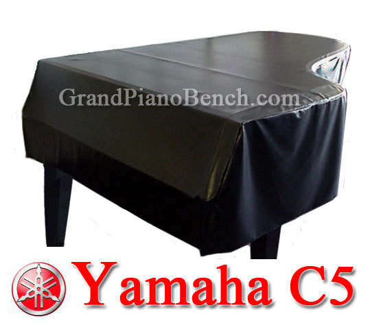 Yamaha Black Vinyl Grand Piano Cover C5 - 6'7" - SIDE SLITS