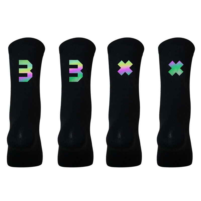 2 Pairs Reflective Road Cycling Riding Bicycle Bike XC MTB BMX Sport Ankle Socks