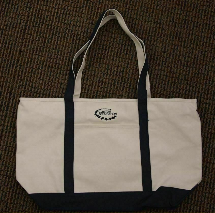 CLINTON FOUNDATION Leeds Cotton Heavyweight Canvas Tote Bag Hillary Bill Chelsea