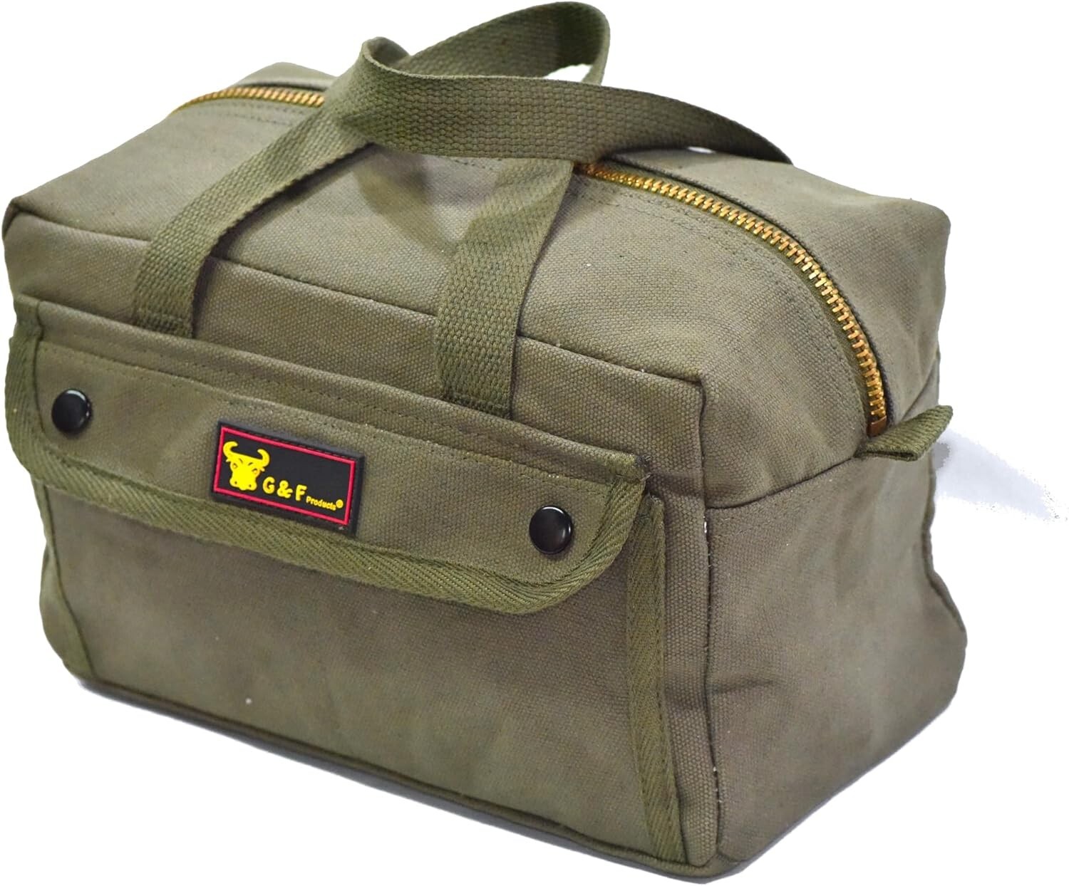 Fully Lined Water-Resistant Tool Bag - Olive Green Military Duffle Style