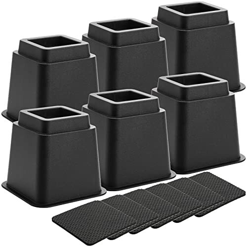 6 Pack Bed Furniture Risers, 5 Inch Heavy Duty Couch Lifts with Anti-Slip