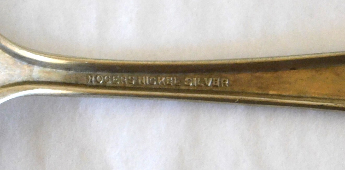 7 Teaspoons - ROGERS NICKEL SILVER - Scroll Leaf Pattern #P73