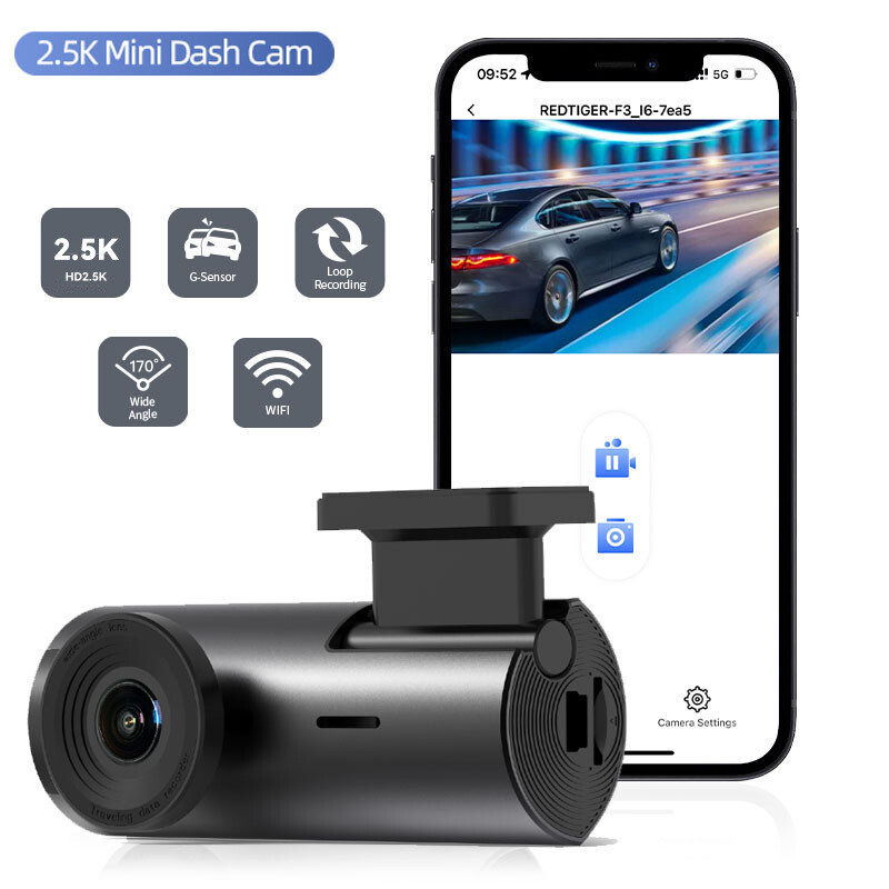 REDTIGER Full HD 2.5K Dash Cam WiFi 360 Smart Car Camera DVR Video G-Sensor