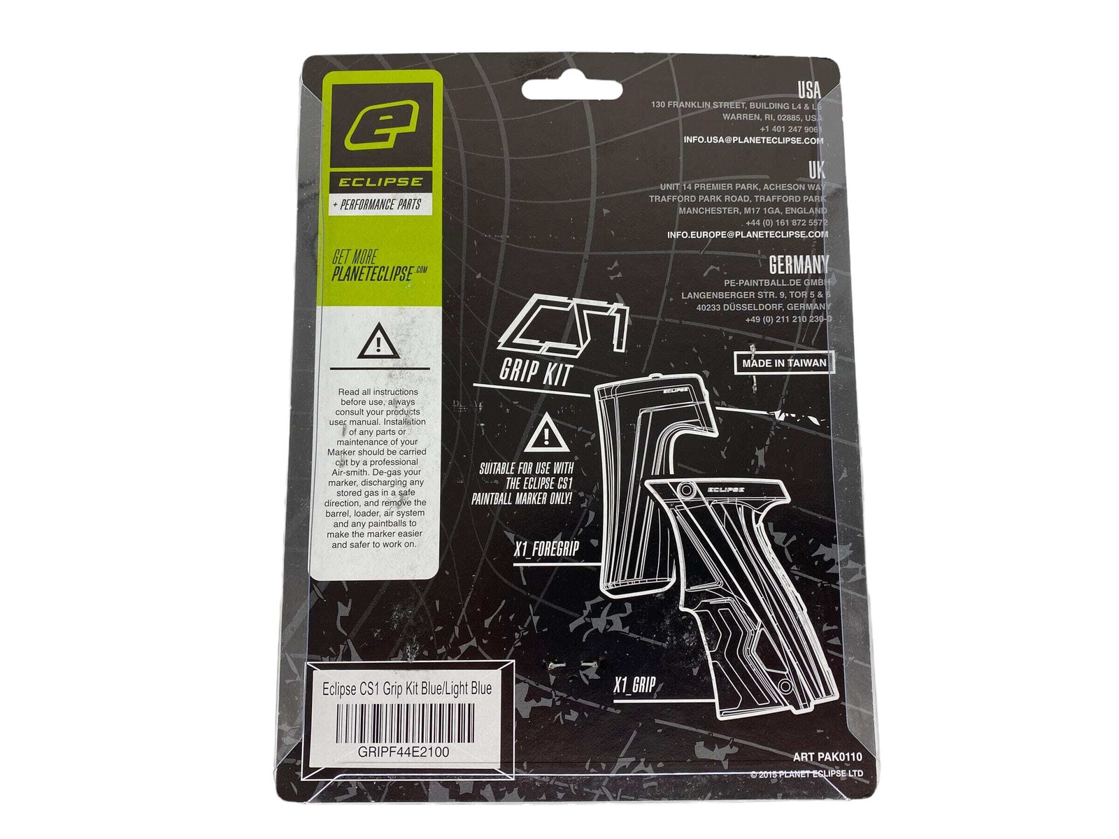 NEW Planet Eclipse CS1 Grip Kit- Black/Green