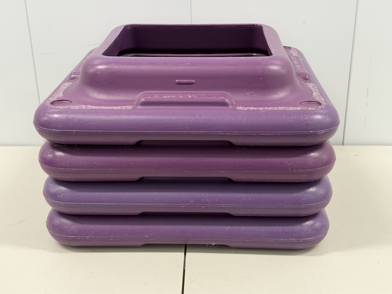 Lot of 4 The Step Aerobics Platform Purple Riser 16" x 16" - Risers Only Used