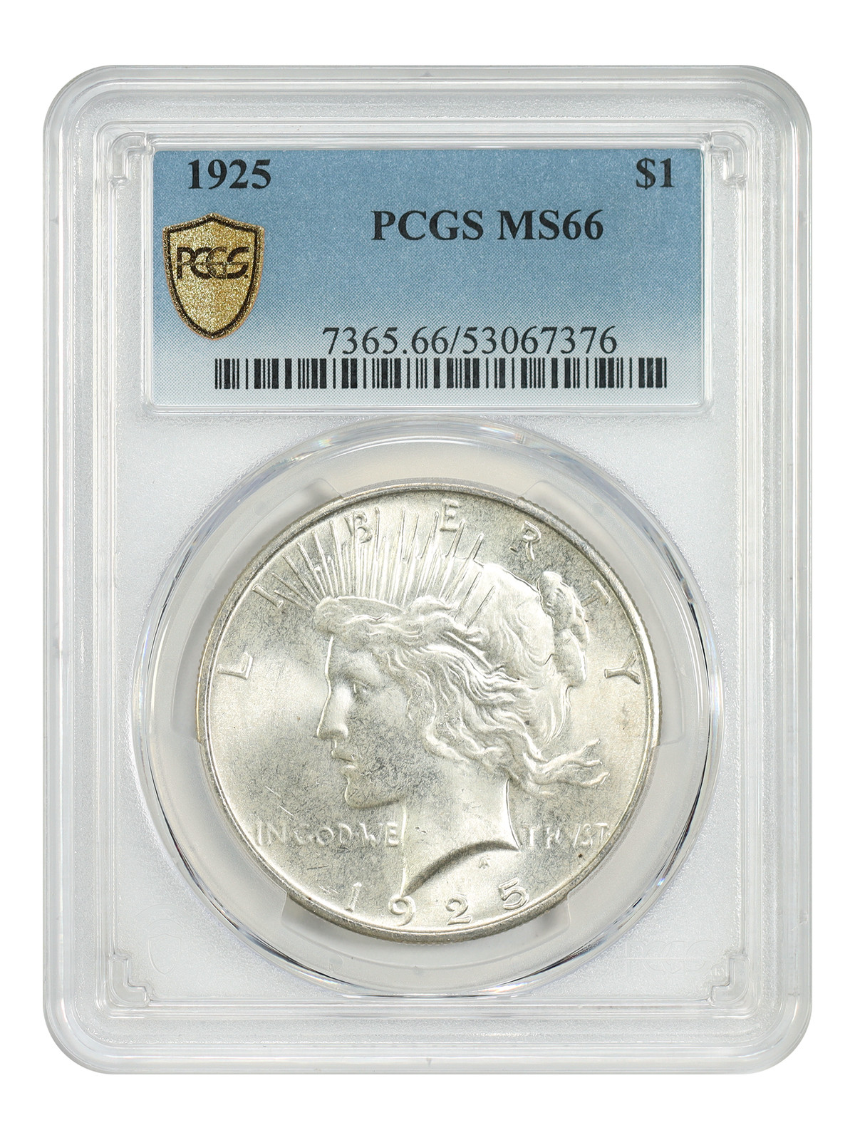 1925 $1 PCGS MS66 - Peace Dollar - Popular Collector Date