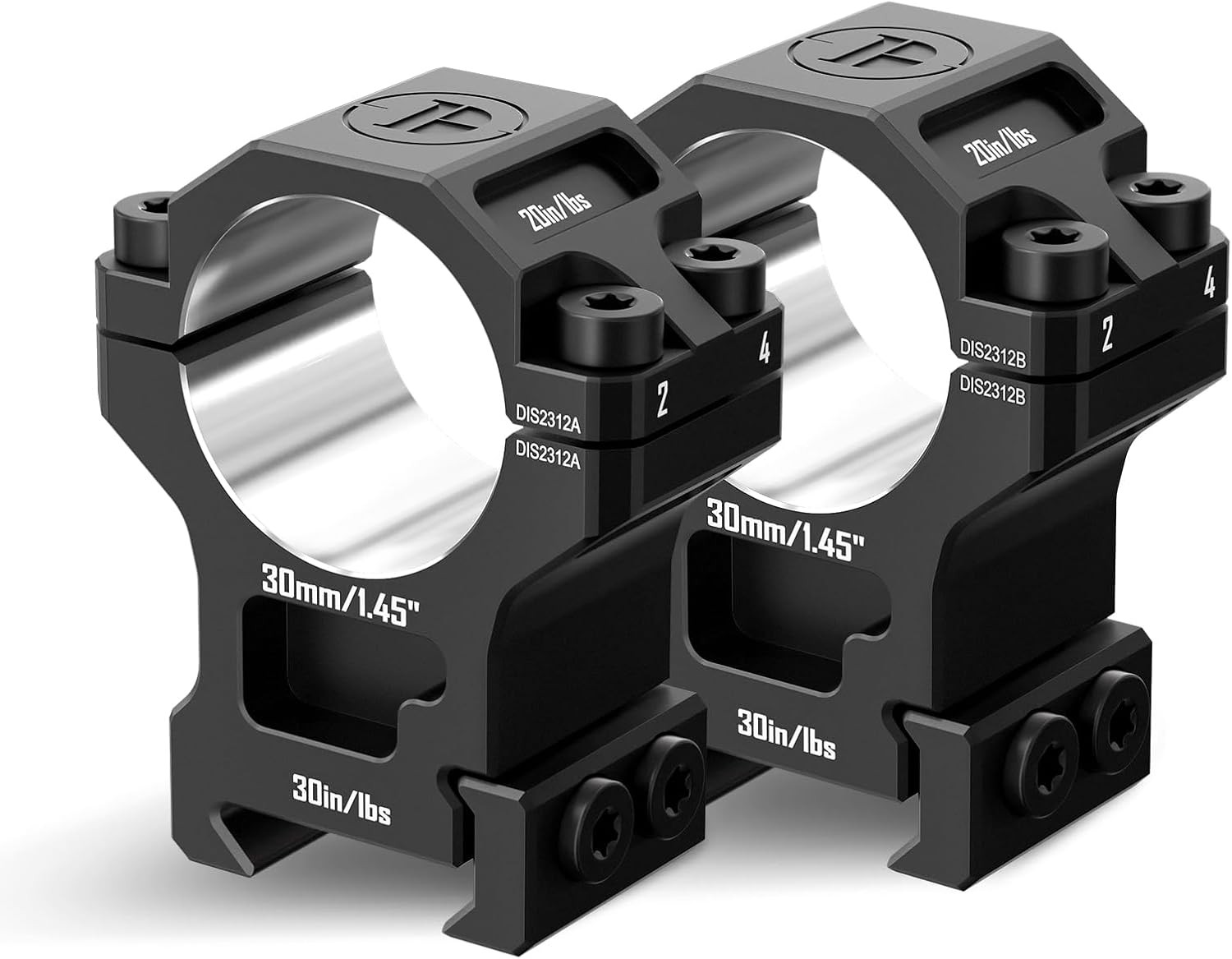 7075 Series Aluminum 30Mm 34Mm 1 Inch Scope Rings, High Precision Pre-Lapped Pic