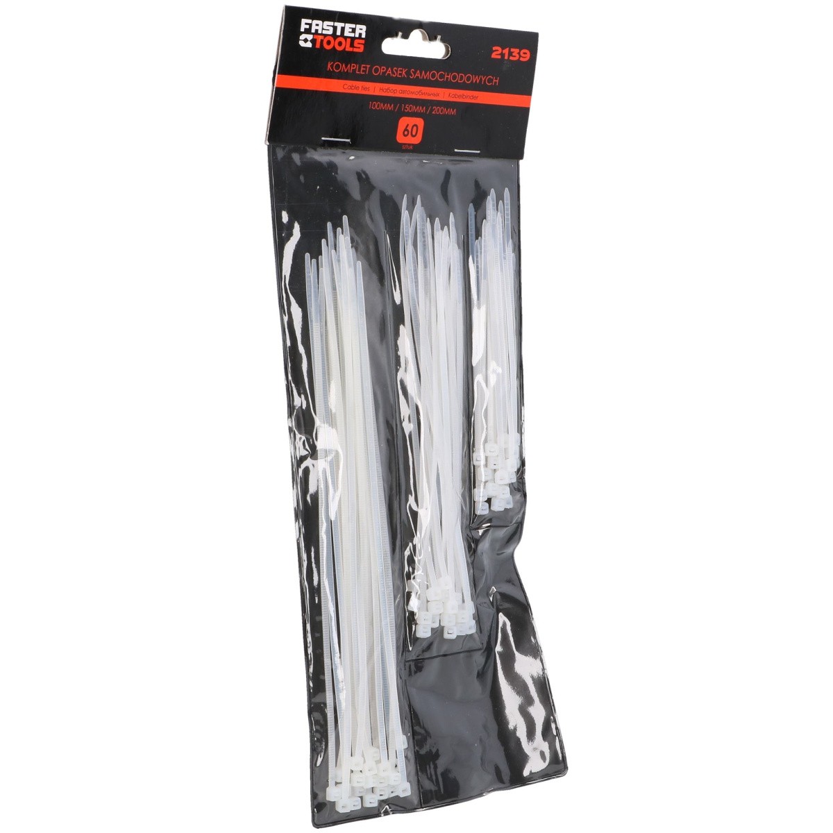 Multi Purpose Cable Ties Set 60 Pieces in Three Sizes 100 to 200mm