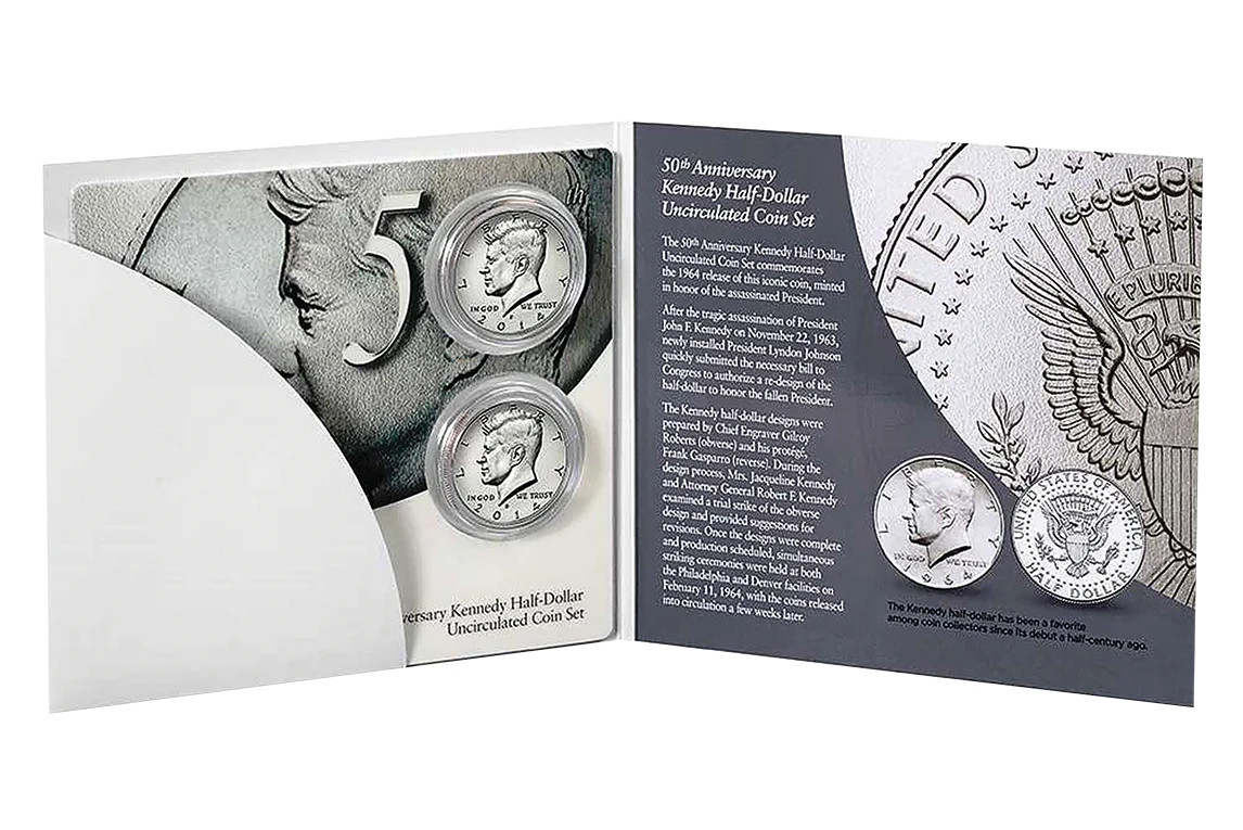 2014 50TH Anniversary Kennedy Half-Dollar Uncirculated Coin Set
