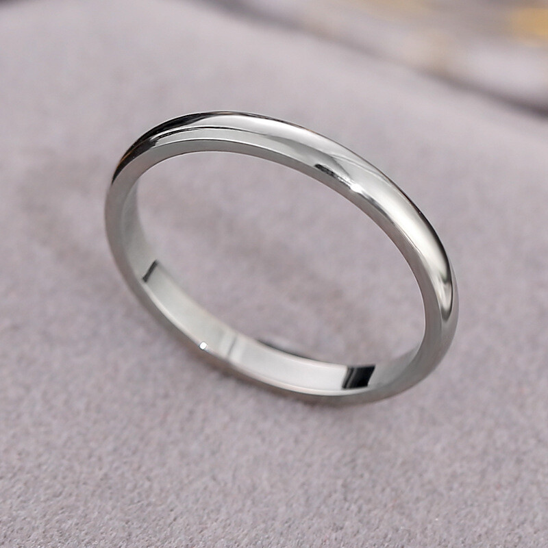 Stainless Steel Finger Ring Women Ring 2mm Couple Ring Circle Plain