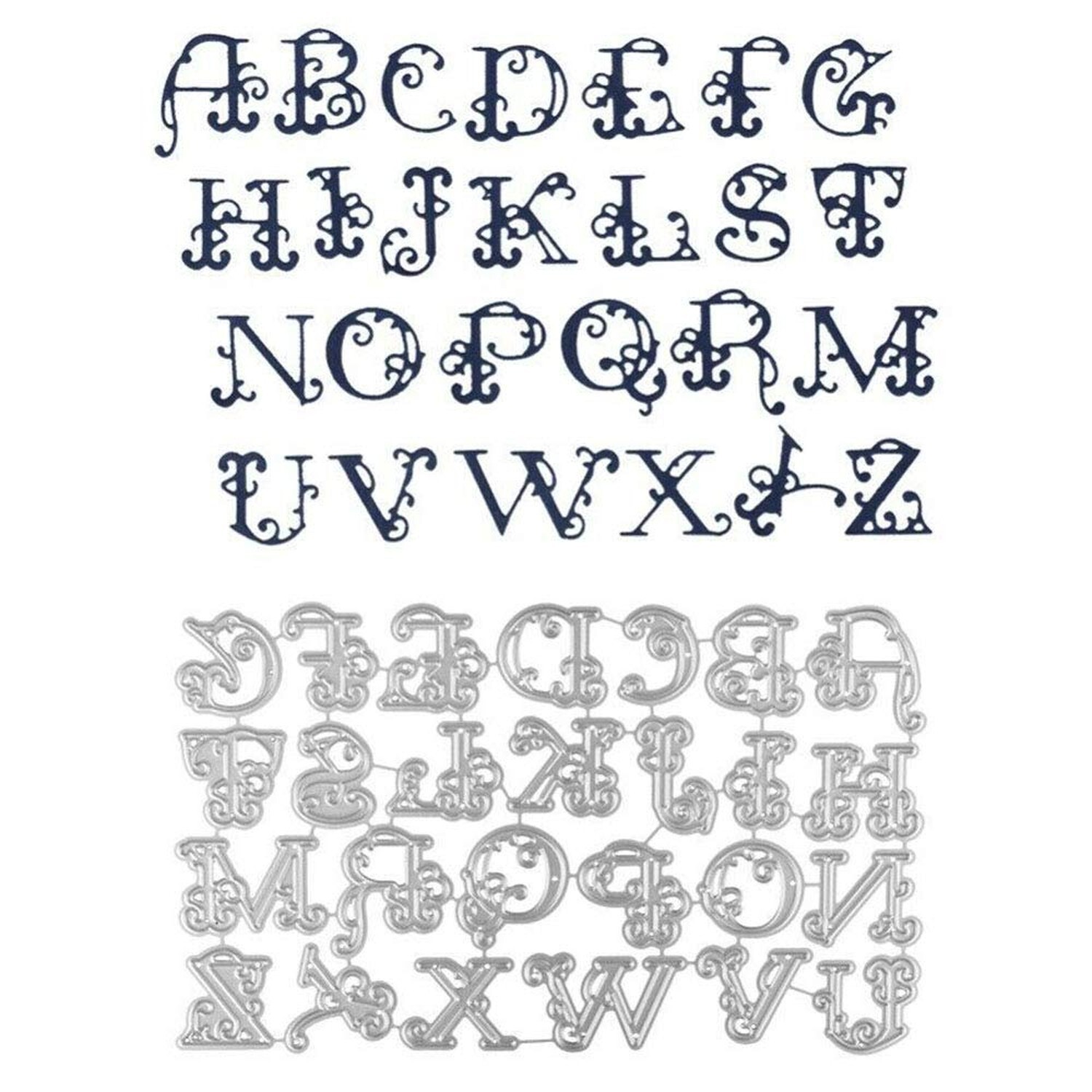 Capital Letters Pattern Metal Cutting Dies Stencil Template Molds, Embossing ...