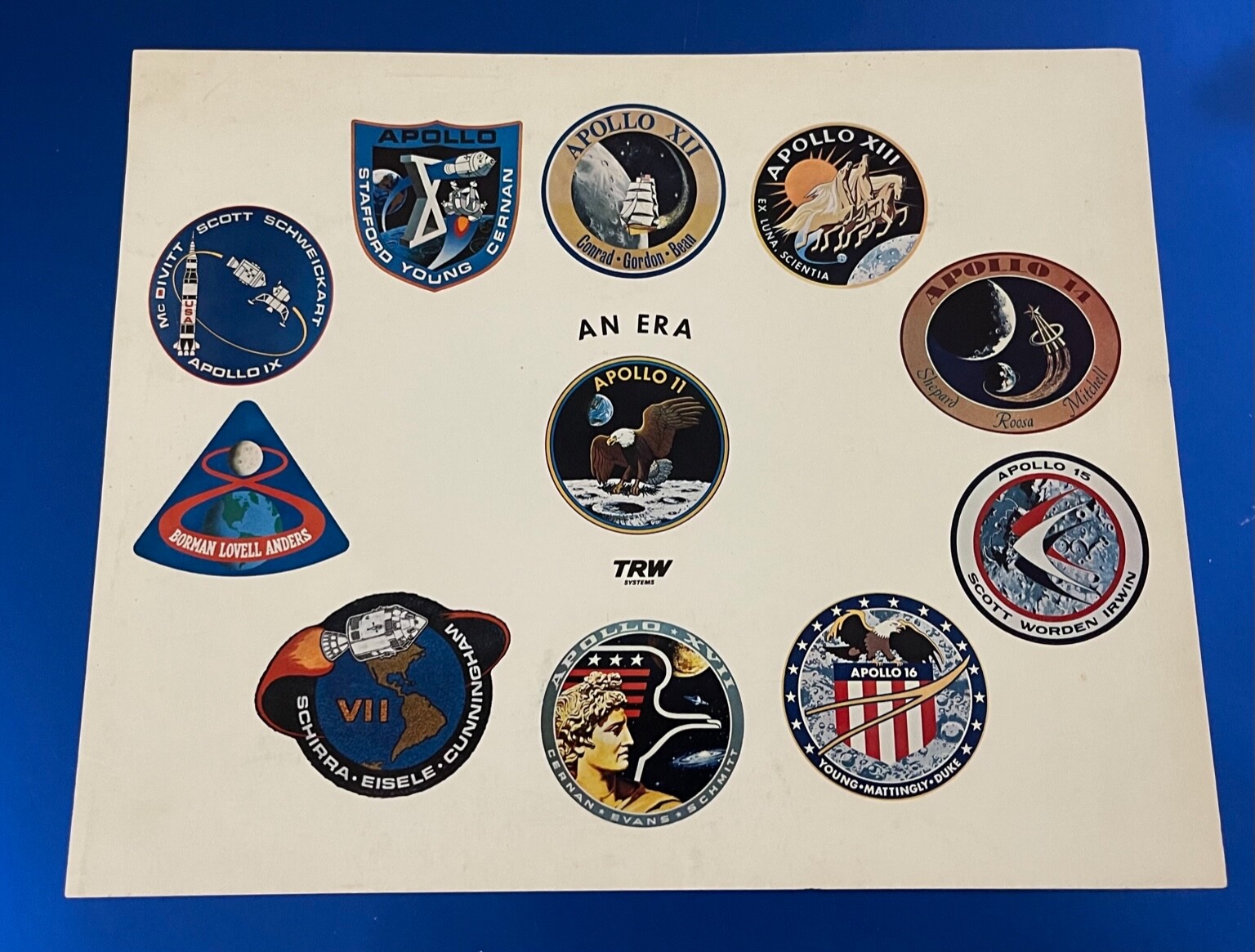 APOLLO PRIME MISSION EMBLEM TRW VERSION COLOR LITHO