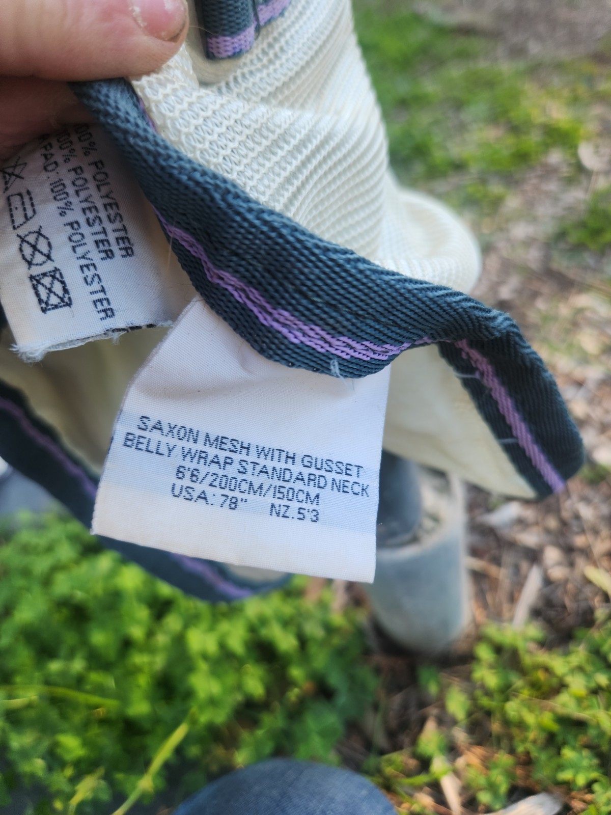 Saxon Soft Mesh Standard Neck Fly Sheet with Belly Guard Size 78"