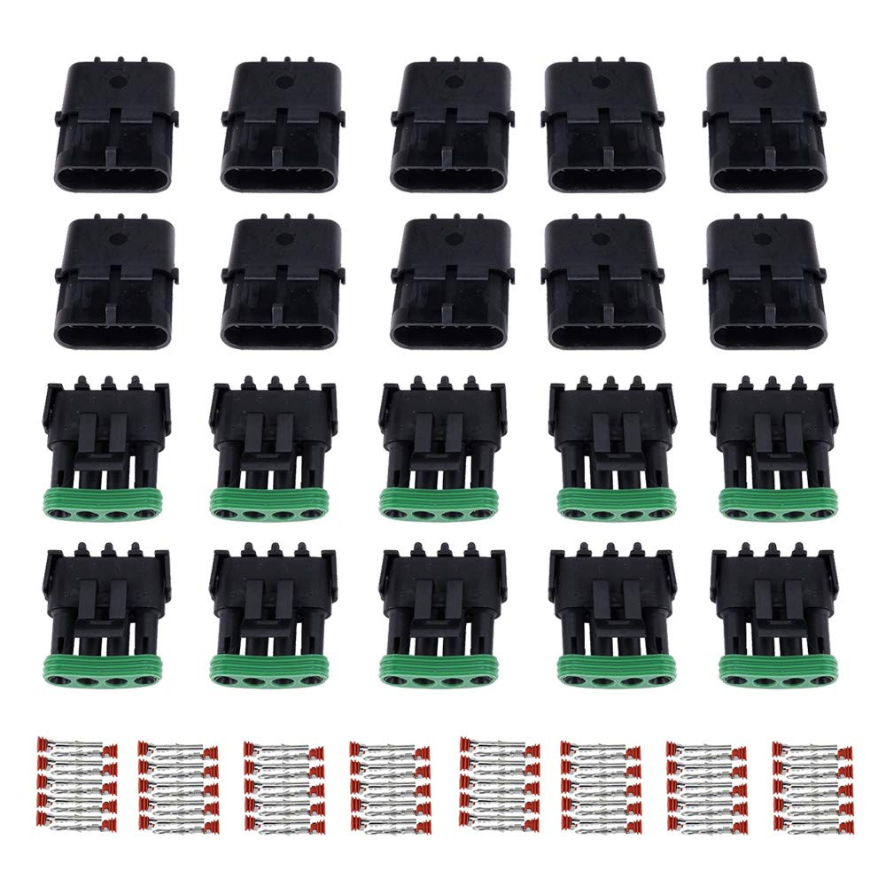 10 Kit 4 Pin Weather Pack Connector for 20-14 AWG Wire Harness 2.5Mm