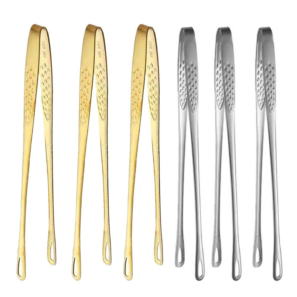 Stainless Steel BBQ Tongs Long Tweezers Kitchen Grilling Cooking Food Clip Tool