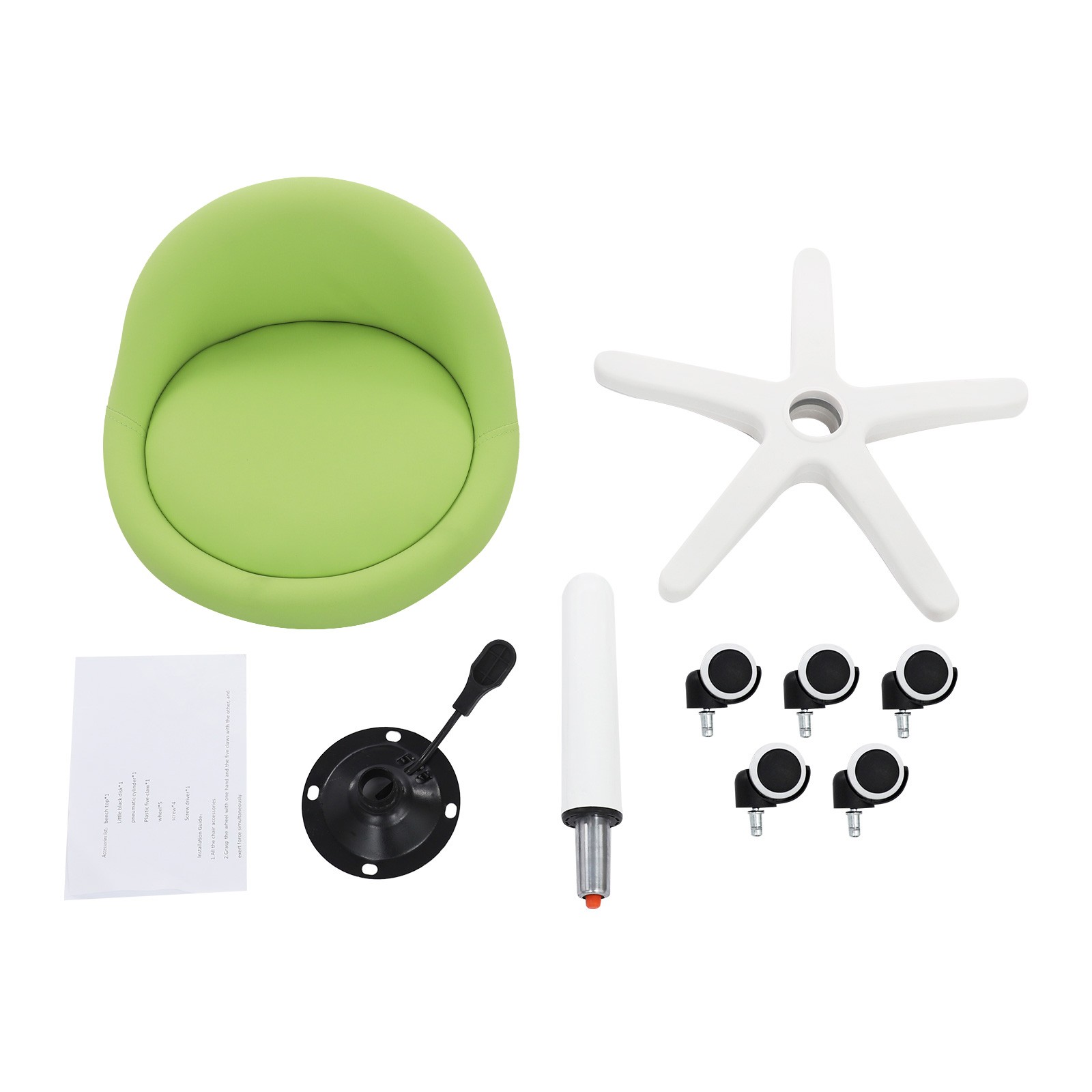 Adjustable Beauty Salon Chair Rolling Stool Rolling Stool with Low Backrest