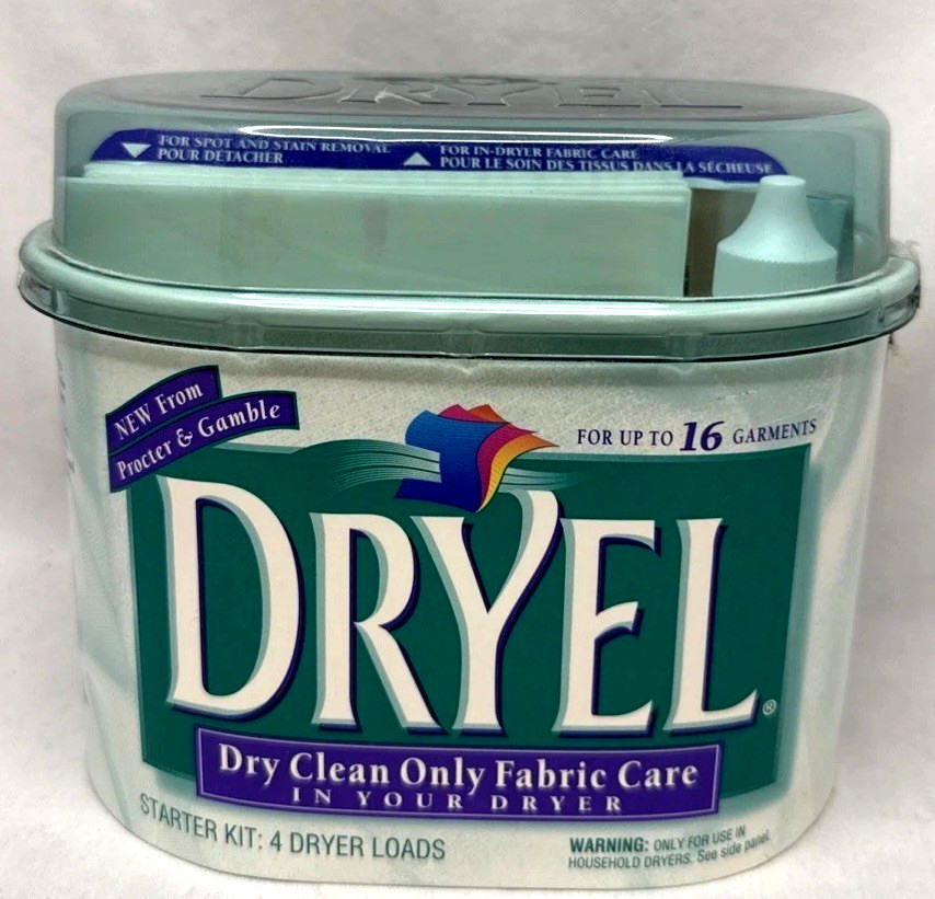 Vtg Dryel At Home Dry Cleaning Starter Kit 16 Garments 4 Loads 1997 COMPLETE