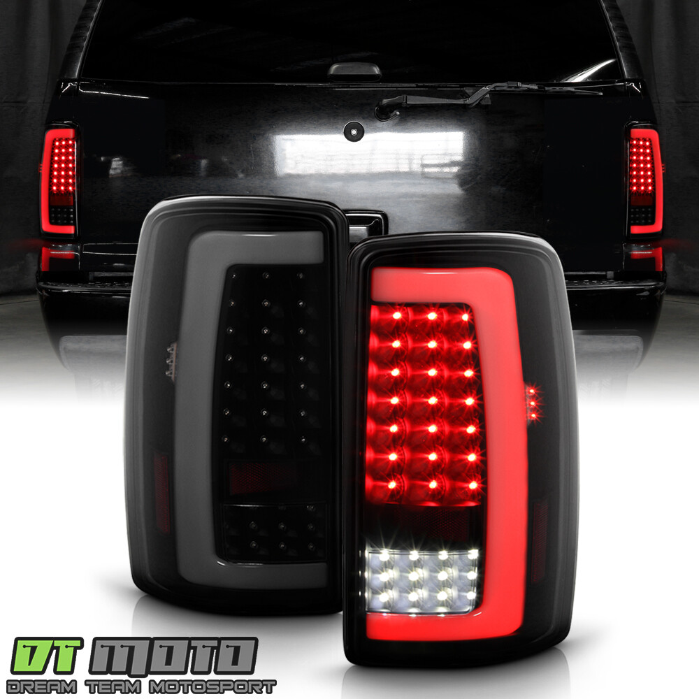 2000-2006 Chevy Suburban Tahoe GMC Yukon Black Smoke LED Tube Tail Lights Lamps