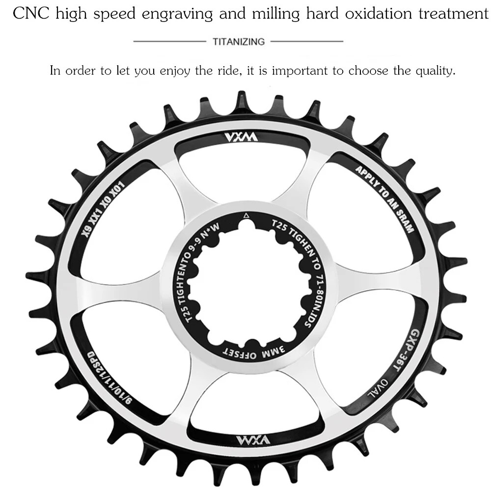 MTB Bicycle Oval Round Chainring 3/6mm Offset Direct Mount Star Ring 32T 34T 36T