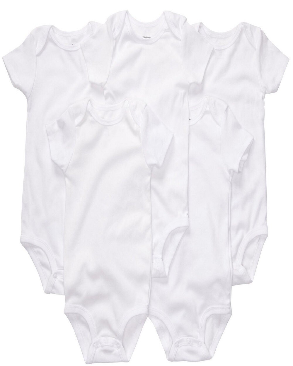 Carter's Unisex Baby 5-Pack Short Sleeve Bodysuits - White - 18 Months, NWT