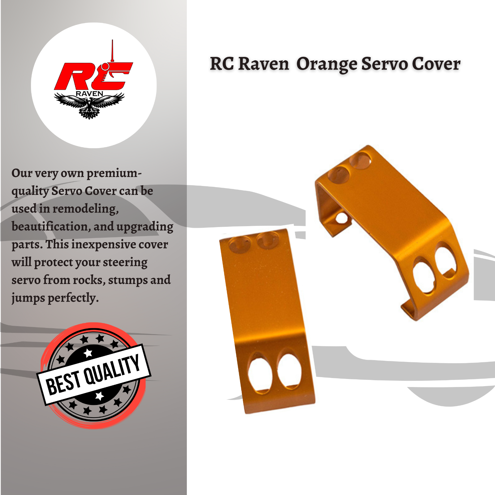 Fits T-Maxx Classic or E-Maxx original Orange Anodized Steering Servo Cover