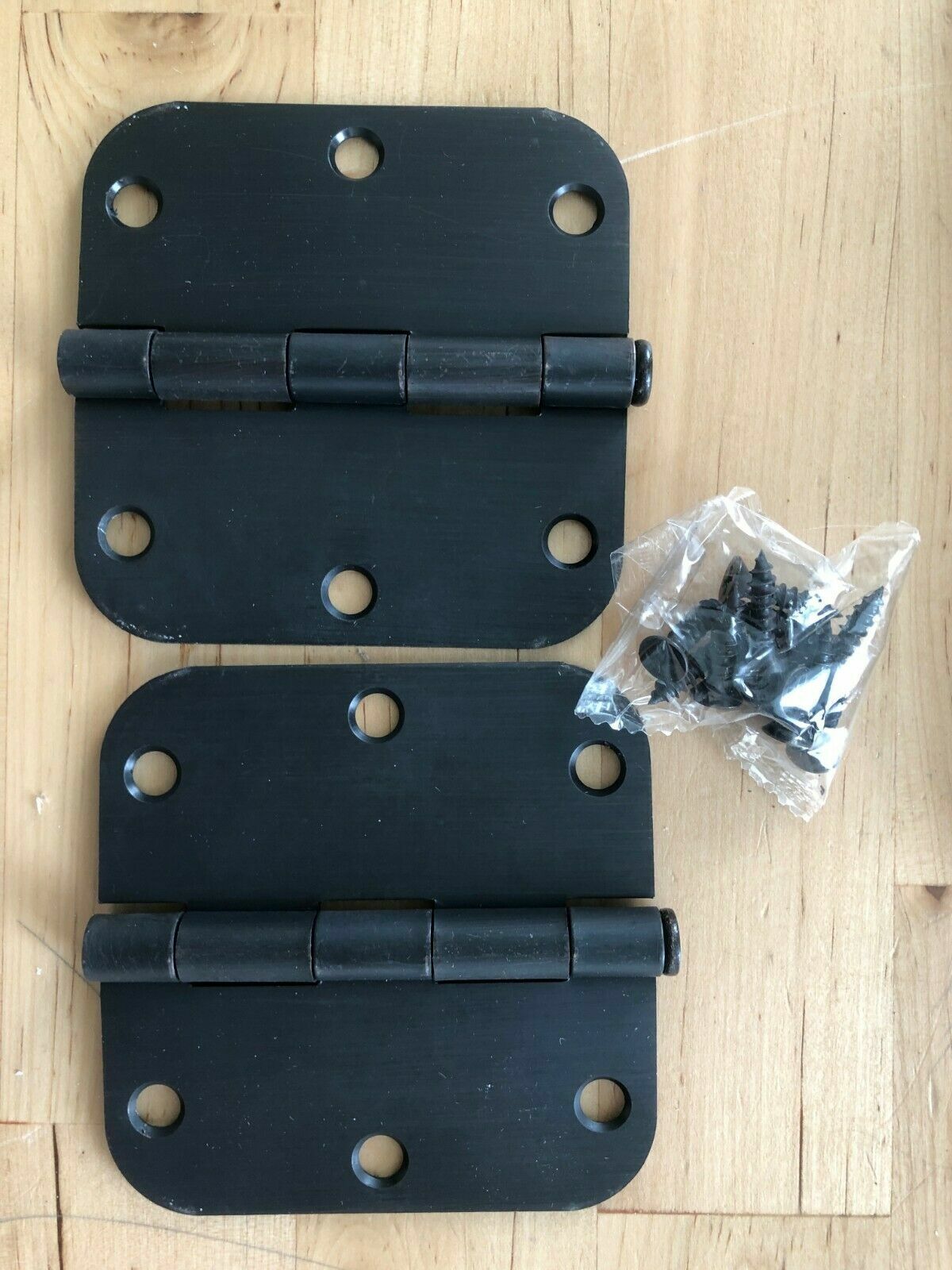 Pack of 2 Dynasty Hardware 3 1/2" Door Hinge 5/8" Radius Oil Rubbed Bronze C42
