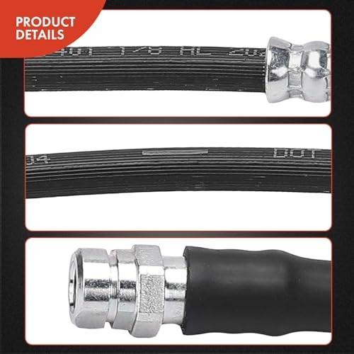 Rear Driver and Passenger Side Brake Hydraulic Hose Compatible with Select