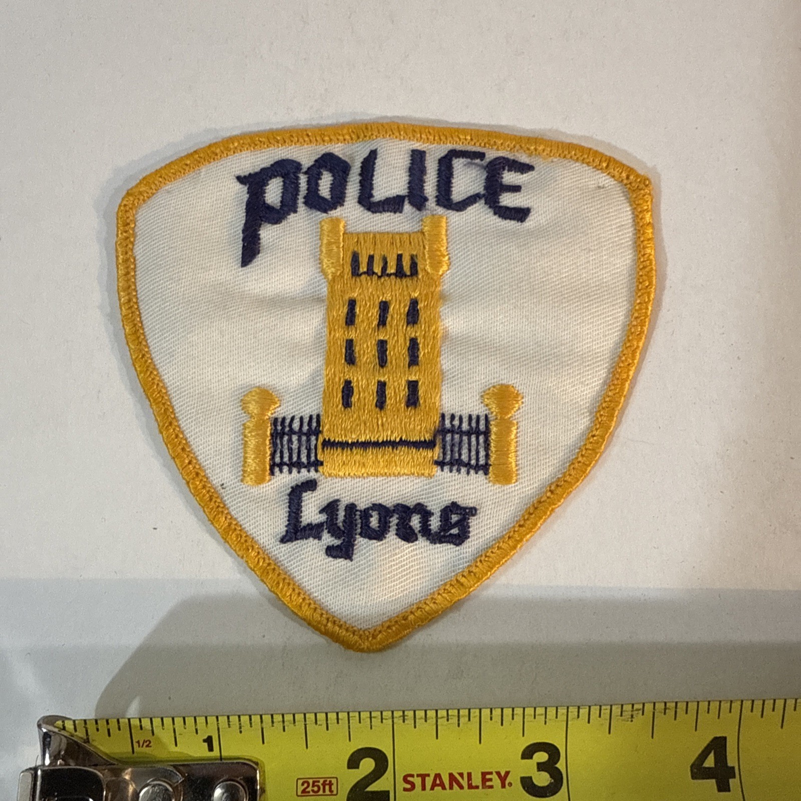 Vintage Lyons Illinois Police Old Uniform Patch Rare Obsolete IL Castle Gates