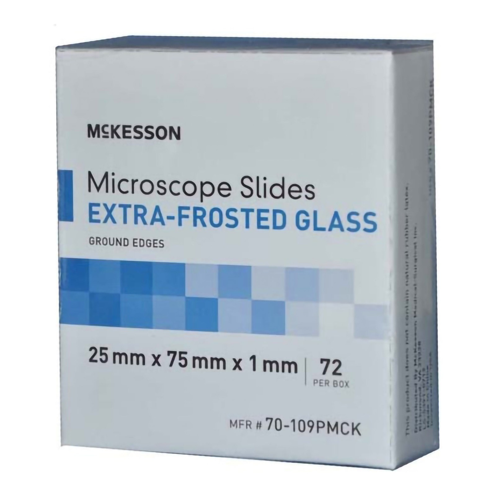 McKesson Glass Microscope Slides 25 X 75 X 1 mm Extra-Frosted End 72 pcs
