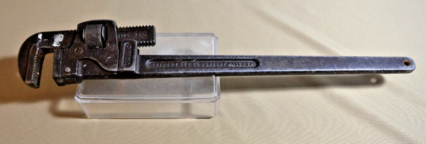 24" pipe WRENCH MONKEY RR PAT 1889 87 TRIMO SPANNER ORIGINAL USA adjustable